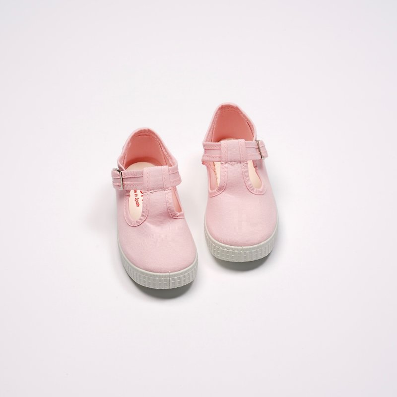 西班牙國民帆布鞋 CIENTA 51000 03 粉紅色 經典布料 童鞋 T字款 - 童裝鞋 - 棉．麻 粉紅色