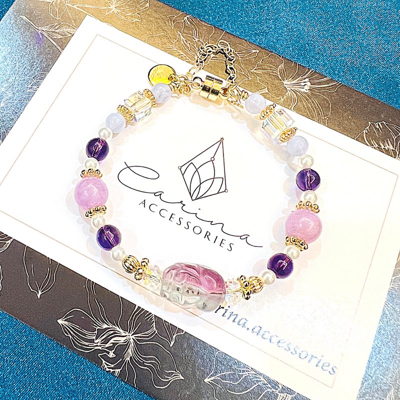 carina accessories 開運 能量 水晶 飾品 手鍊 紫色系 生命靈數 - 手鍊/手環 - 水晶 紫色