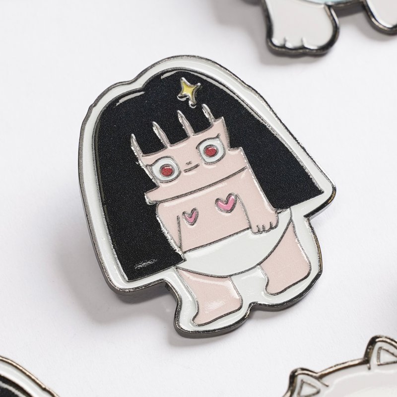 HanHan wearing underwear pin badge - เข็มกลัด/พิน - โลหะ 