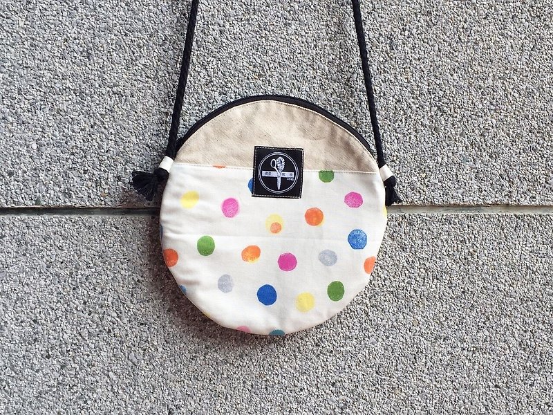 toutoubags/ big pie bags-watercolor dot(white) - Messenger Bags & Sling Bags - Other Materials White