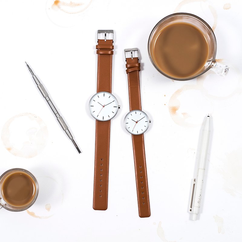 Minimal Watches: Cafe 'Collection Vol.02 - Thai Iced Tea. - Women's Watches - Genuine Leather Orange