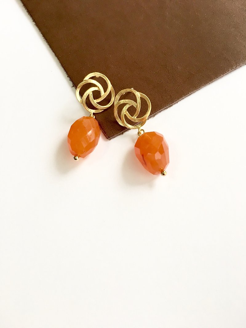 Carnelian turquoise and Windmill earring - Earrings & Clip-ons - Stone Orange