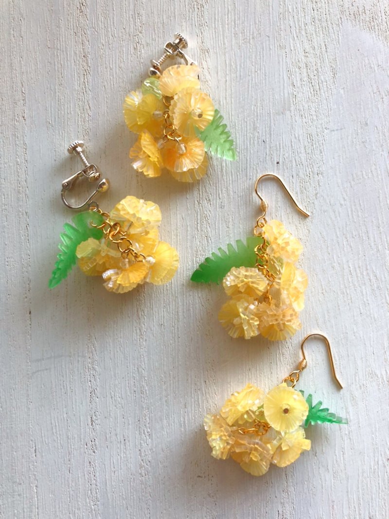 Mimosa flower earrings