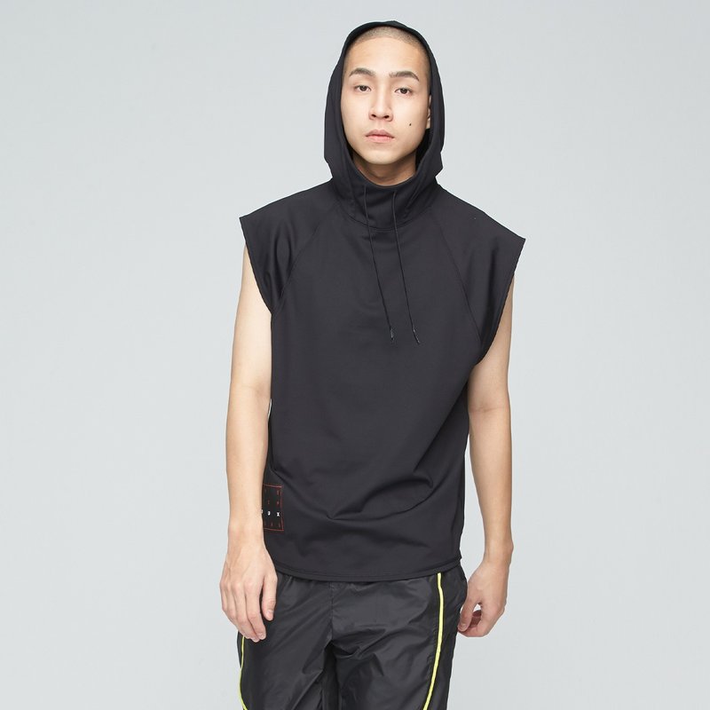 Antibacterial Suction Hooded Vest (Male) - Film Black - เสื้อกั๊กผู้ชาย - เส้นใยสังเคราะห์ สีดำ