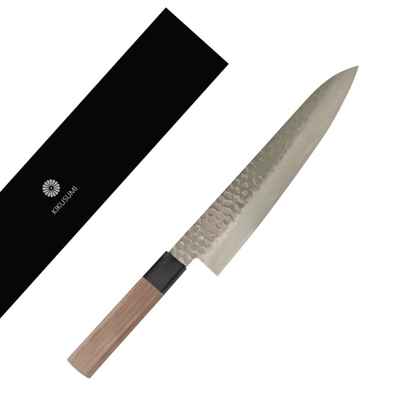 Kikusumi Gyuto Damascus Chef Knife Japanese AUS10 Steel Premium Walnut  21cm - มีด - สแตนเลส สีเงิน