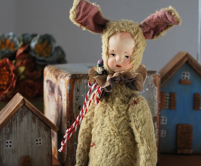 お耳がキュートな仔兎 アーティストベア テディバニー ハンドメイド