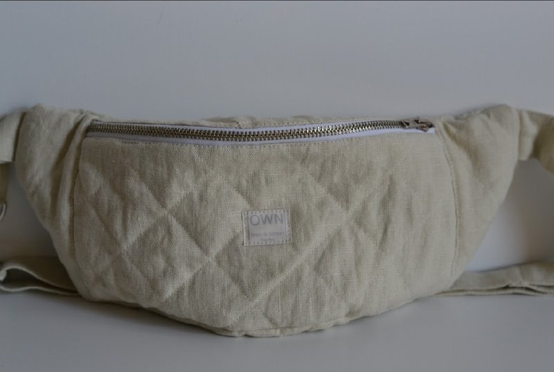 Linen cross body bag unisex, balt bag, canvas fanny pack, for running or walking - 其他 - 亞麻 