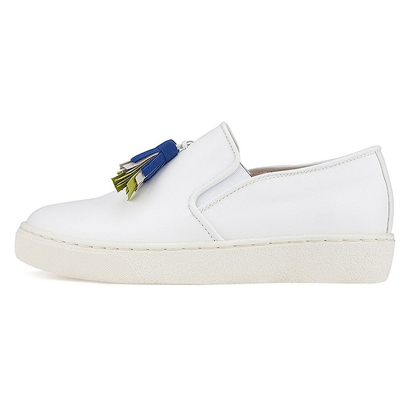 PRE-ORDER SPUR ZENN_TRIPLE TASSEL JF4339 WHITE - Women's Casual Shoes - Faux Leather 