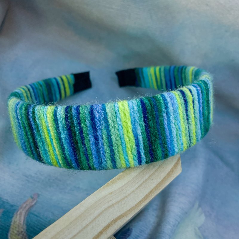 手工塑形減壓髮箍-峰綠 - 髮箍/髮帶 - 棉．麻 