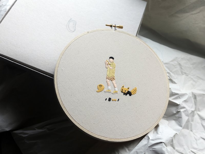 Christmas gift | Customized handmade miniature character embroidery painting 6-10 inches - ภาพวาดบุคคล - งานปัก หลากหลายสี