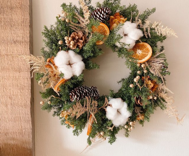 クリスマスリース、色を保つ永遠の杉リース - ショップ 191feng ドライ