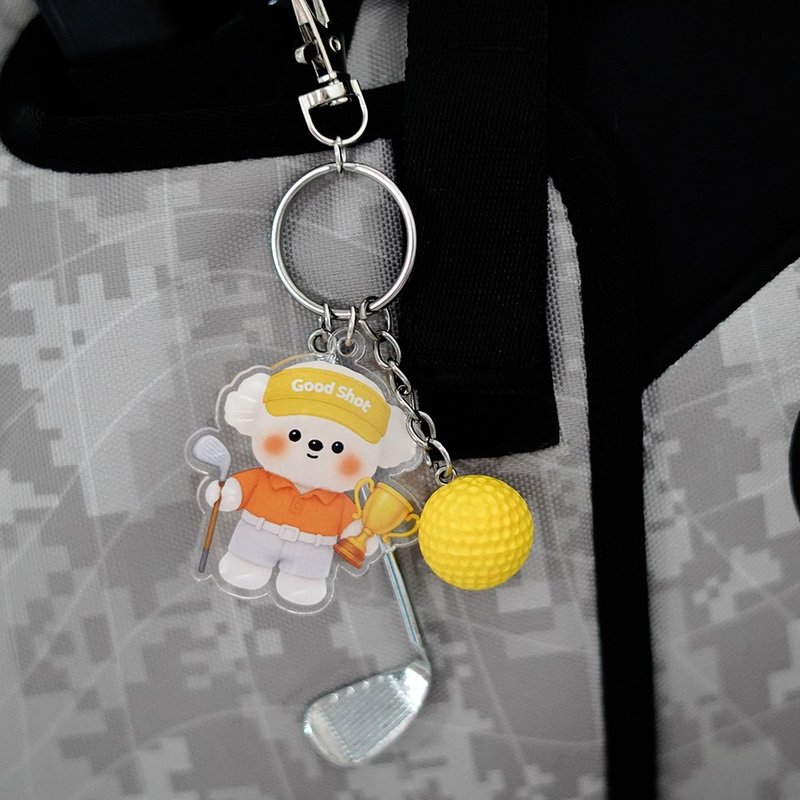 Good shot golf keychain - 鑰匙圈/鑰匙包 - 壓克力 黃色