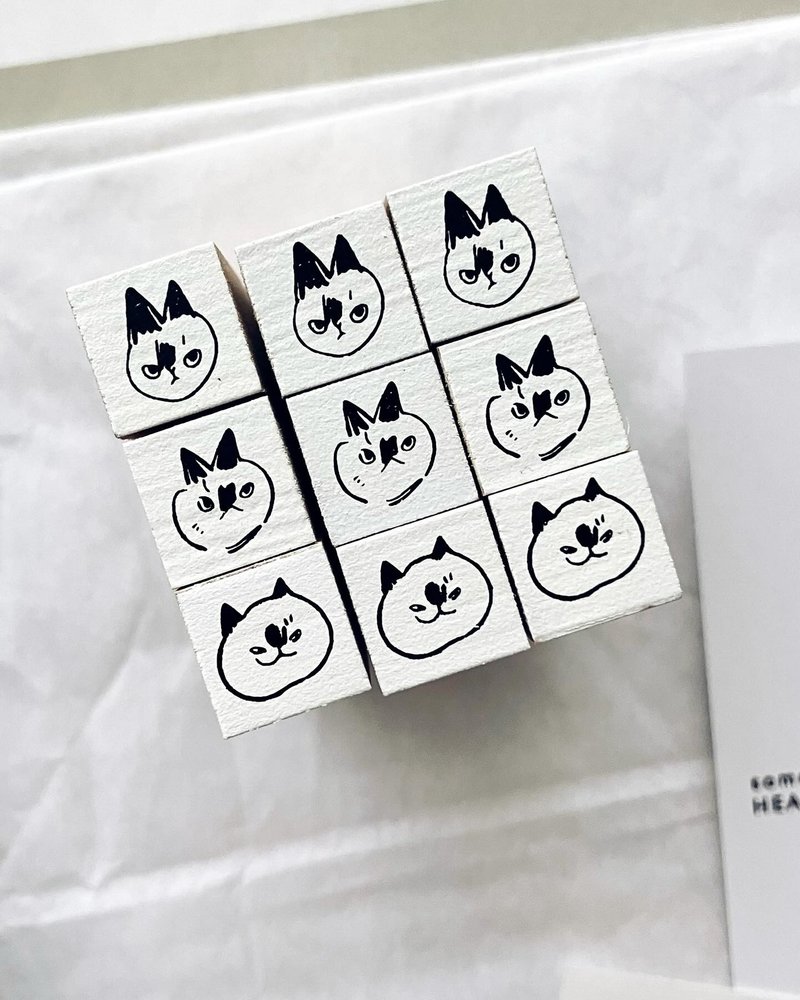 NEKO NEKO! / Little Black Faces Stamps - long handle - Stamps & Stamp Pads - Wood White