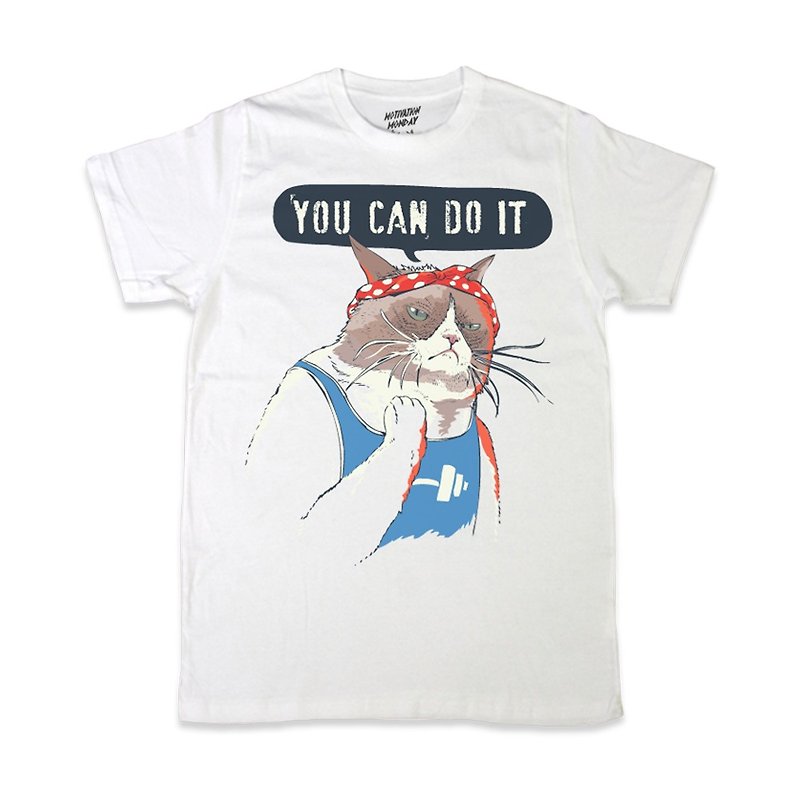 You can do it • Unisex T-shirt - เสื้อยืดผู้ชาย - ผ้าฝ้าย/ผ้าลินิน ขาว