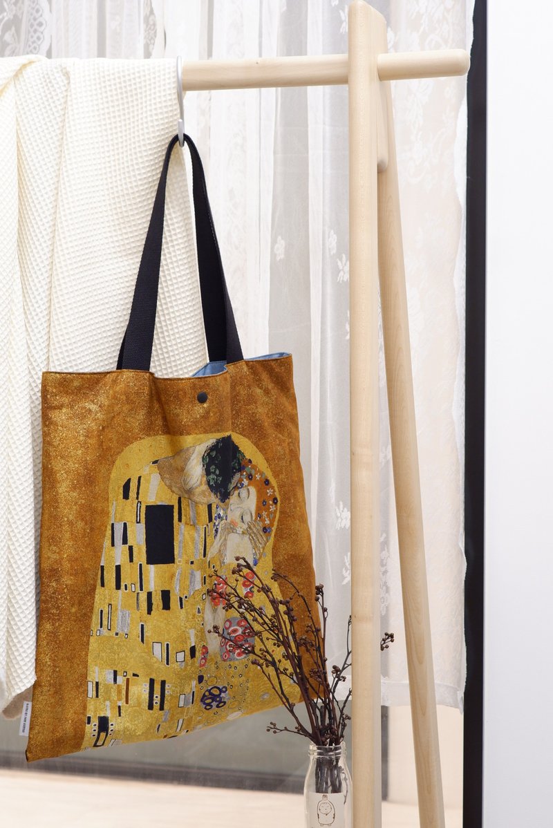 The Kiss 側肩袋 | 環保袋 | Daily Totebag - 側背包/斜背包 - 棉．麻 橘色