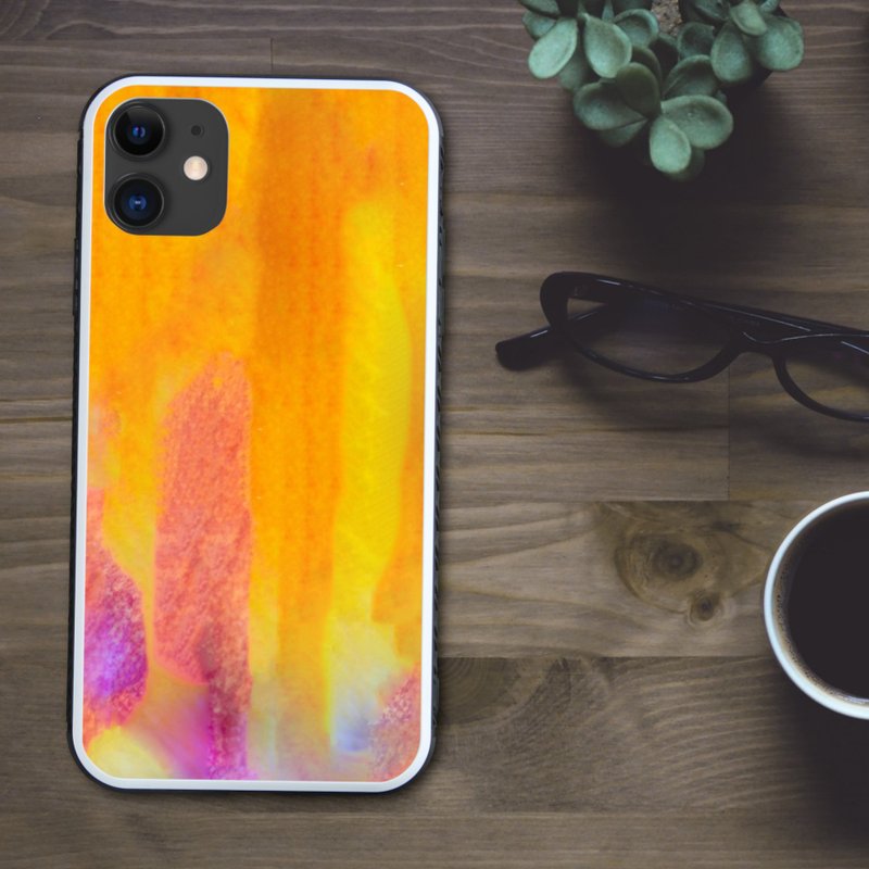 Colorful and mysterious flower lover cell pattern smartphone case [tempered glass finish] compatible with iPhone 16 - เคส/ซองมือถือ - พลาสติก หลากหลายสี