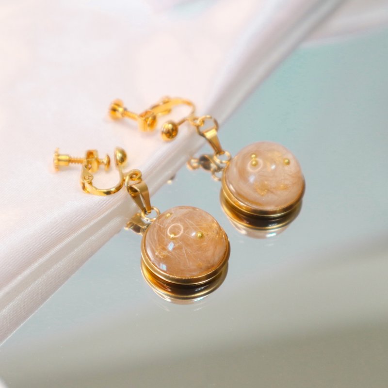 [Pet Hair/Lanugo Hair] Customized commemorative earrings. Seal the Memory I Ear Needle and Clip-On Pendant - ต่างหู - เรซิน 