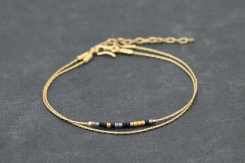 Delicate Beaded Bracelets Miyuki Small Beads Bracelets Petite Minimal Gold Cha - สร้อยข้อมือ - โลหะ สีทอง