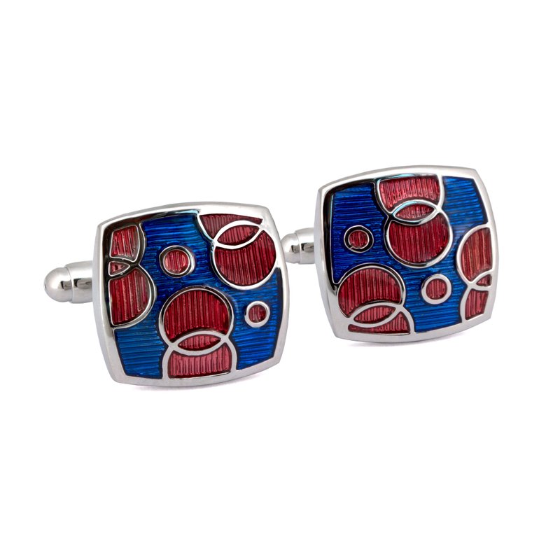 Blue and Red Bubble Dream Cufflinks - 袖口鈕 - 其他材質 多色