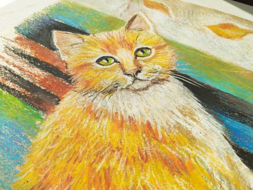 猫のパステル画（サイン入り） 猫のパステル画（サイン入り） 猫のパステル画（サイン入り