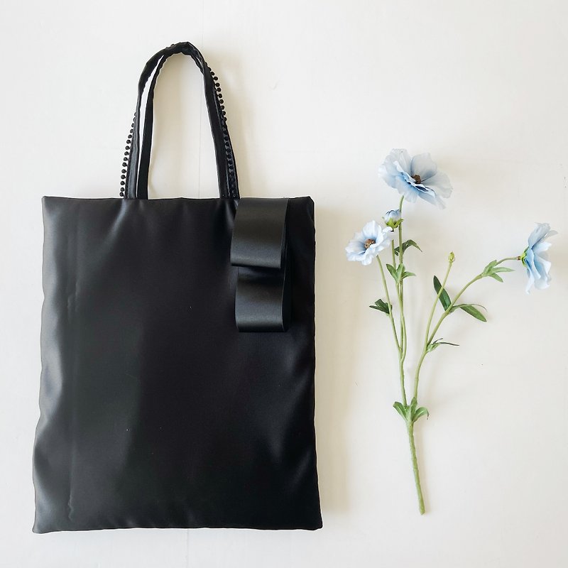 Formal sub bag, black, A4 storage capacity, lightweight, weddings, graduation ceremonies, ceremonial occasions - Handbags & Totes - Polyester Black