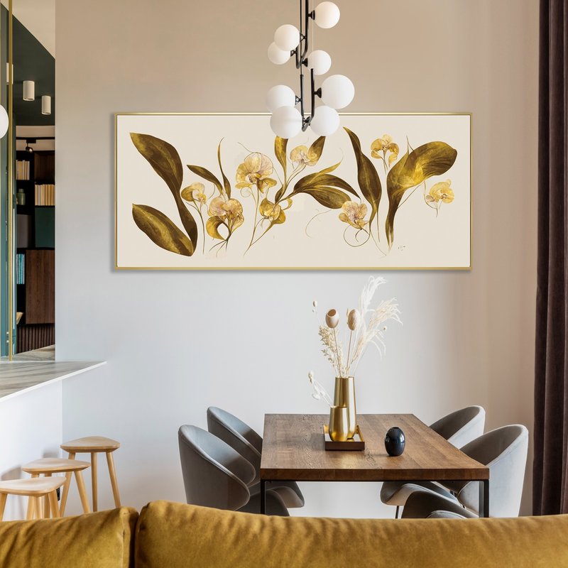 Orchid Butterfly Leaf Danc  - Wall Art, Home Decor, Wall Prints, Abstract Prints - โปสเตอร์ - ผ้าฝ้าย/ผ้าลินิน หลากหลายสี