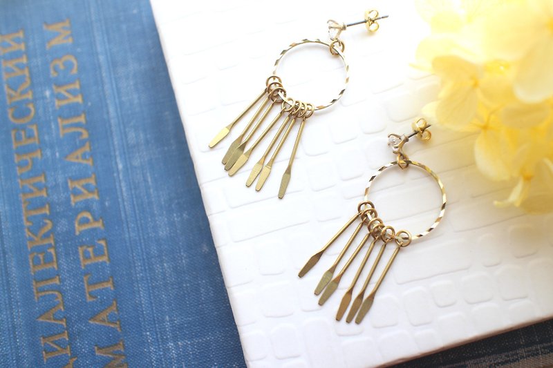 Traveler-Brass earrings - Earrings & Clip-ons - Copper & Brass Gold