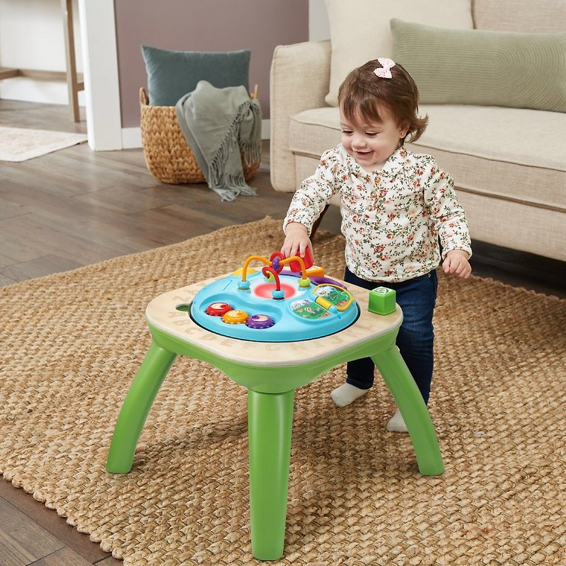 Fast arrival - only shipped to Taiwan [LeapFrog] wooden ABC dual-use study table - ของเล่นเด็ก - ไม้ สีกากี