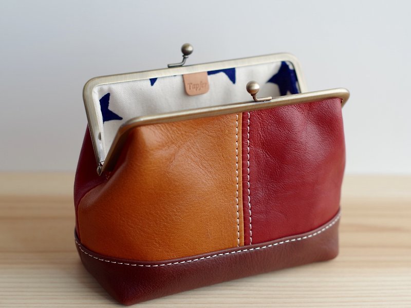 Coin pouch - กระเป๋าเครื่องสำอาง - หนังแท้ สีนำ้ตาล