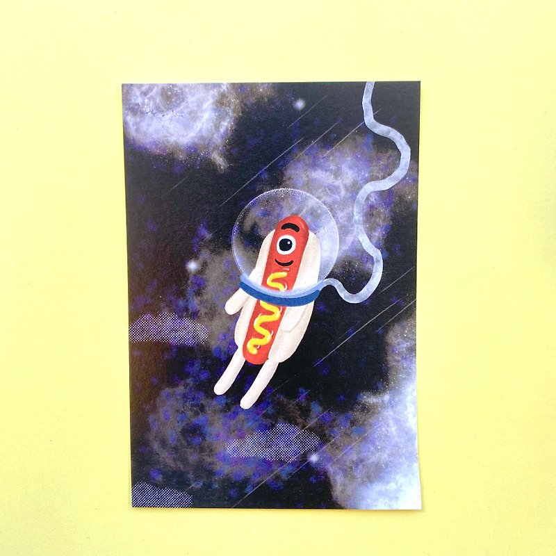 When the hot dogs left the earth postcard - การ์ด/โปสการ์ด - กระดาษ หลากหลายสี