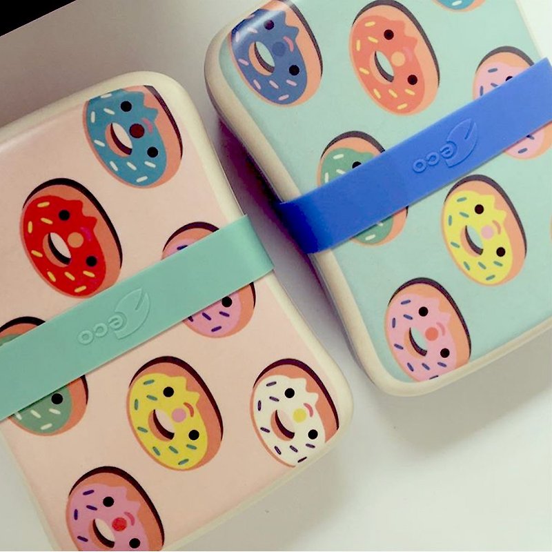 【絕版出清】荷蘭Petit Monkey 竹纖維野餐盒-粉紅甜甜圈 - 野餐墊/露營用品 - 環保材質 