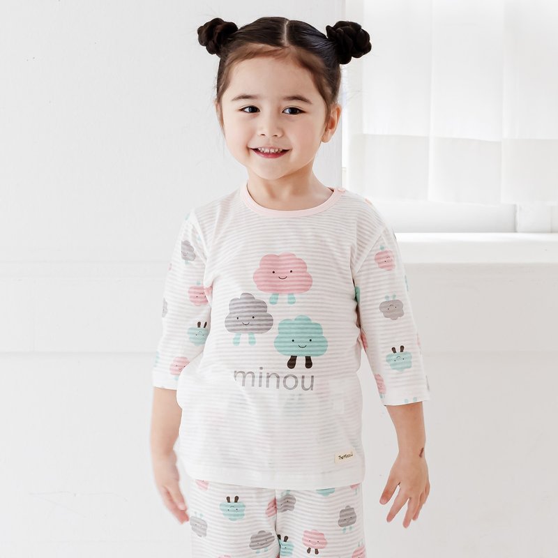 [New Product] High-Altitude Cloud Party-Light Breathable Air Clothes Three Quarter Sleeves Korean Children's Clothes TheMinou-T59607 - เสื้อยืด - ผ้าฝ้าย/ผ้าลินิน หลากหลายสี