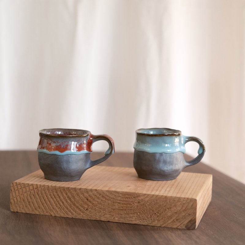 手捏陶器/對杯 - 咖啡杯/馬克杯 - 陶 多色