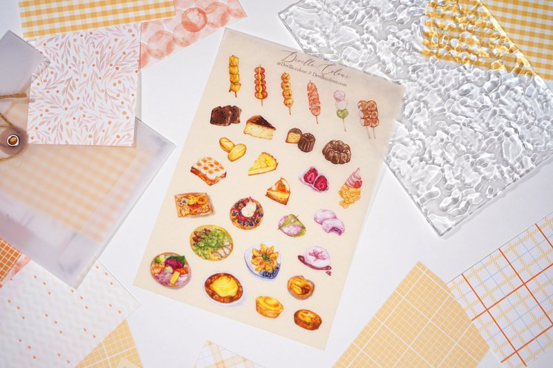 【My Favourite Food】Washi Sticker Sheet - สติกเกอร์ - กระดาษ สีส้ม