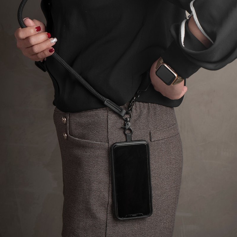 【必備電話配件3C】CHILI 10mm可拆卸手機背帶/掛繩 10色可選 - 手機殼/手機套 - 聚酯纖維 黑色