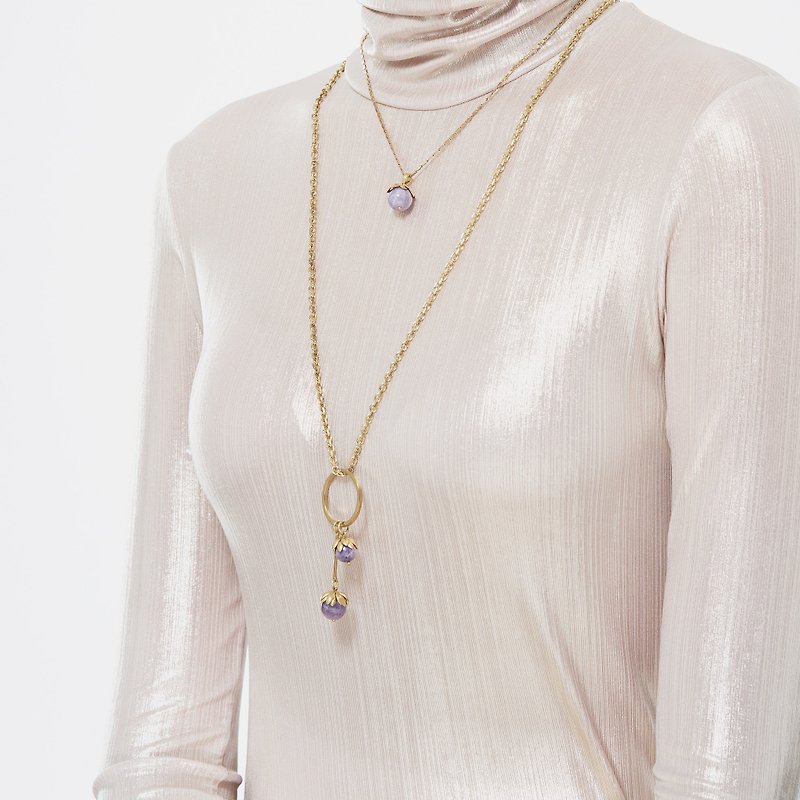 SHINE and BLOSSOM  Fructification long necklace - สร้อยคอ - ทองแดงทองเหลือง 