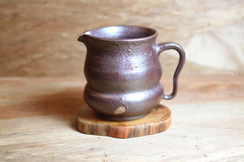 [Bells are ringing] Handmade Tao Yilan earth-coated coffee pot with slow fire and elegant style & natural glaze joint name - เครื่องทำกาแฟ - ดินเผา 