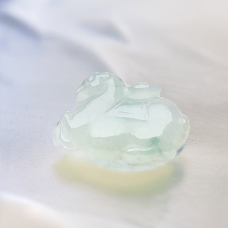 [Get rich immediately] Ice-type floating flower jade Tang horse necklace | Natural Burmese jade A-grade | Gift - สร้อยคอ - หยก สีเขียว