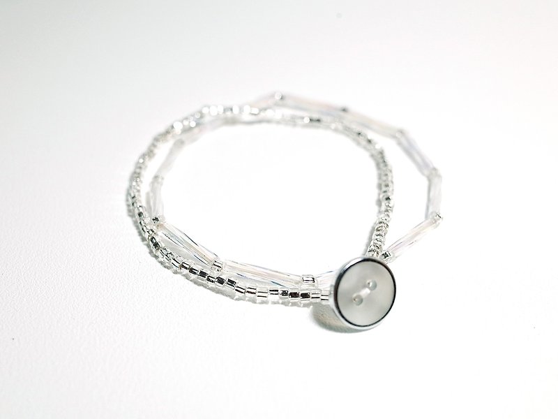 W&Y Atelier - Glass Bead Bracelet , White (Two) - Bracelets - Other Materials White