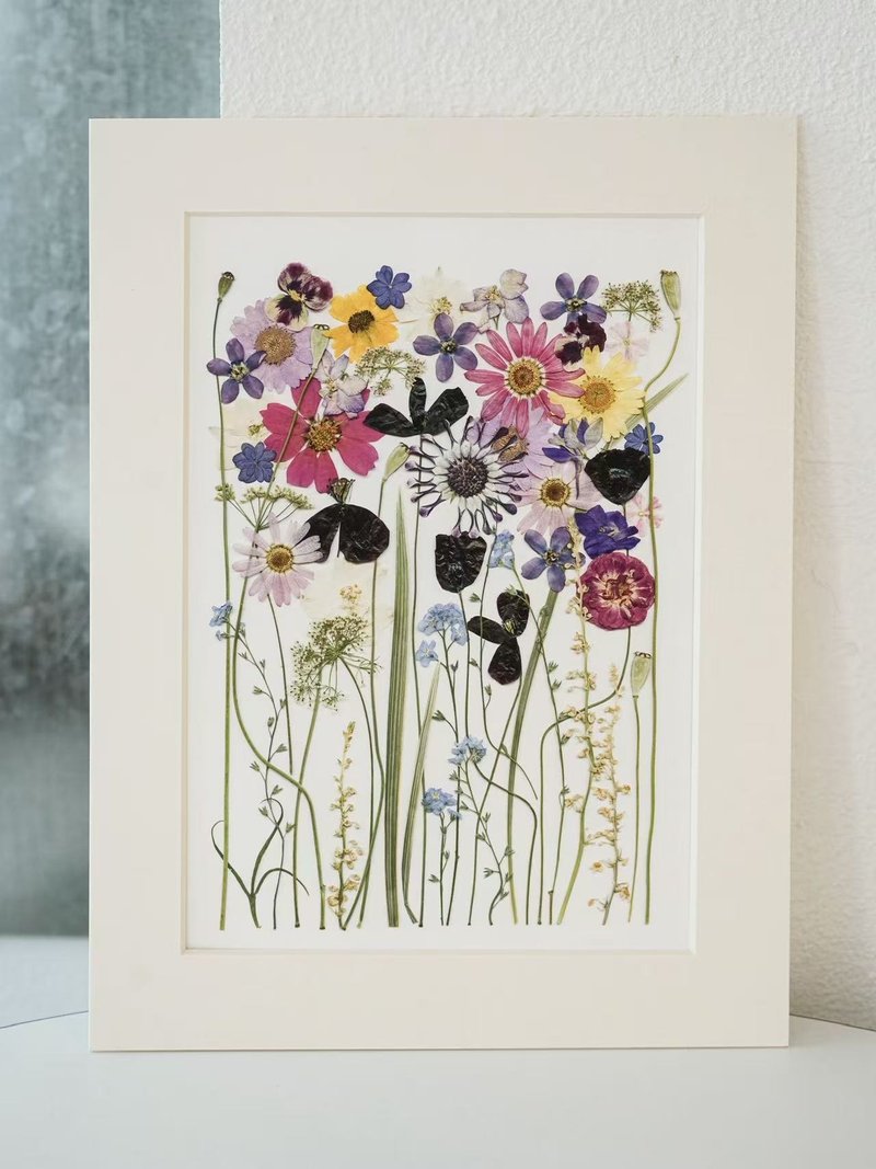 ŽIRAFA【鼴鼠的花園】押花作品藝術微噴畫喬遷禮物家居裝飾畫芯 - 海報/掛畫/掛布 - 紙 多色
