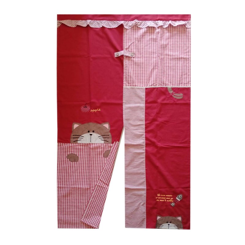 [BEAR BOY] Apple Cat Door Curtain 150CM-Red - Doorway Curtains & Door Signs - Other Materials 