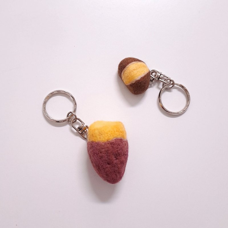 烤紅薯 紫薯 /  糖烤栗子 羊毛氈 羊毛氈吊飾 鑰匙圈 掛件 - 鑰匙圈/鑰匙包 - 羊毛 多色