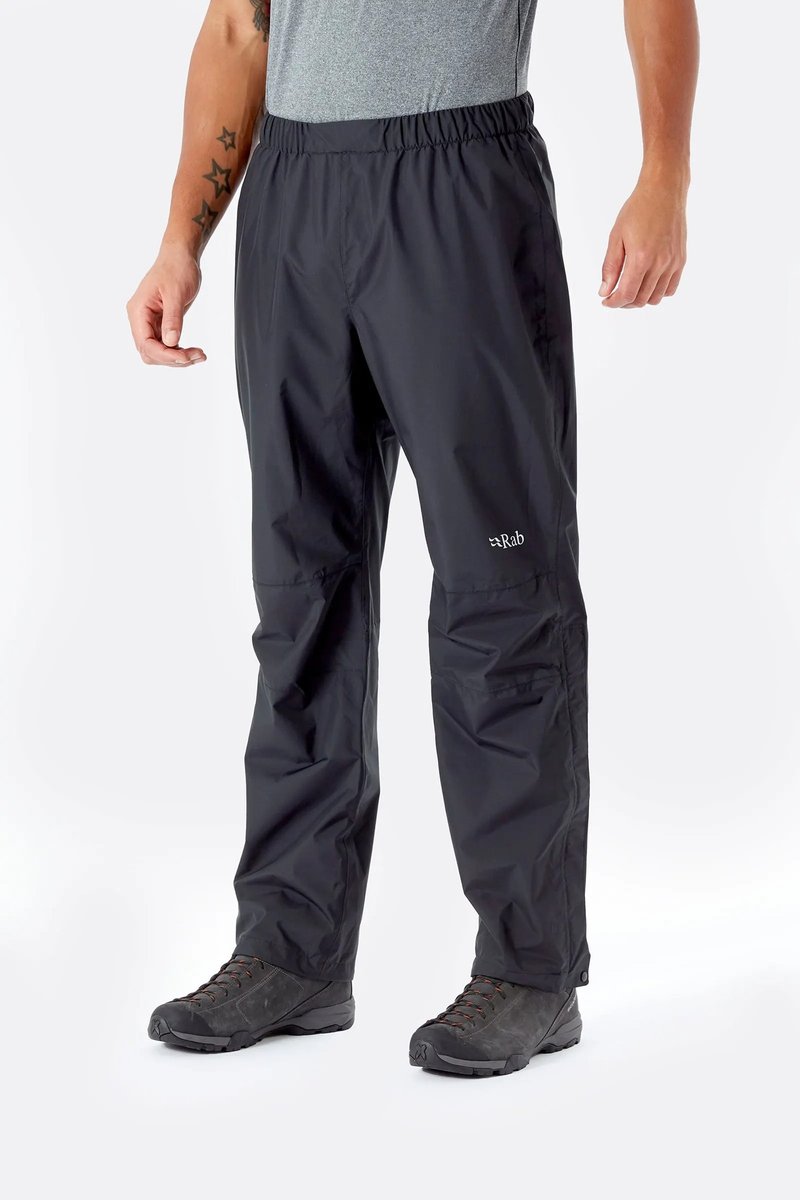 【Rab】Downpour Eco Pants Breathable Waterproof Pants Men's Black - กางเกงวอร์มผู้ชาย - เส้นใยสังเคราะห์ สีแดง