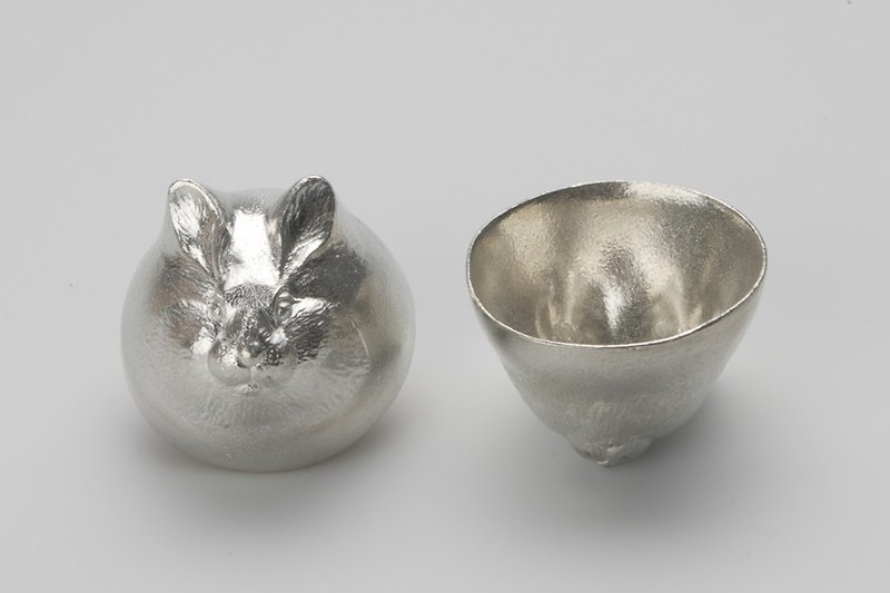 Sake Cup - Oriental Zodiac Rabbit - Bar Glasses & Drinkware - Other Metals Silver