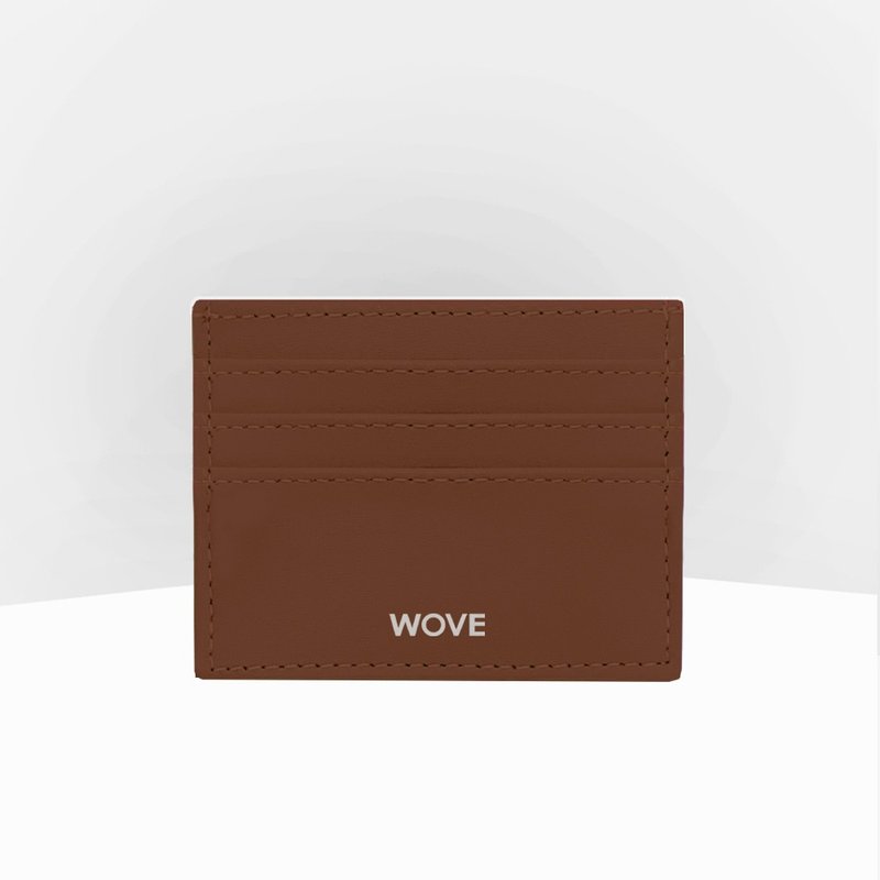 WOVE - Card Holder สีน้ำตาล Brown กระเป๋าใส่บัตร มีช่องกลาง ใส่แบงค์พันพับได้ - อื่นๆ - หนังเทียม สีนำ้ตาล