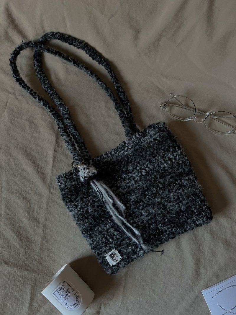 Tranquility Black [Square Handwoven Shoulder Bag] - Messenger Bags & Sling Bags - Cotton & Hemp Black