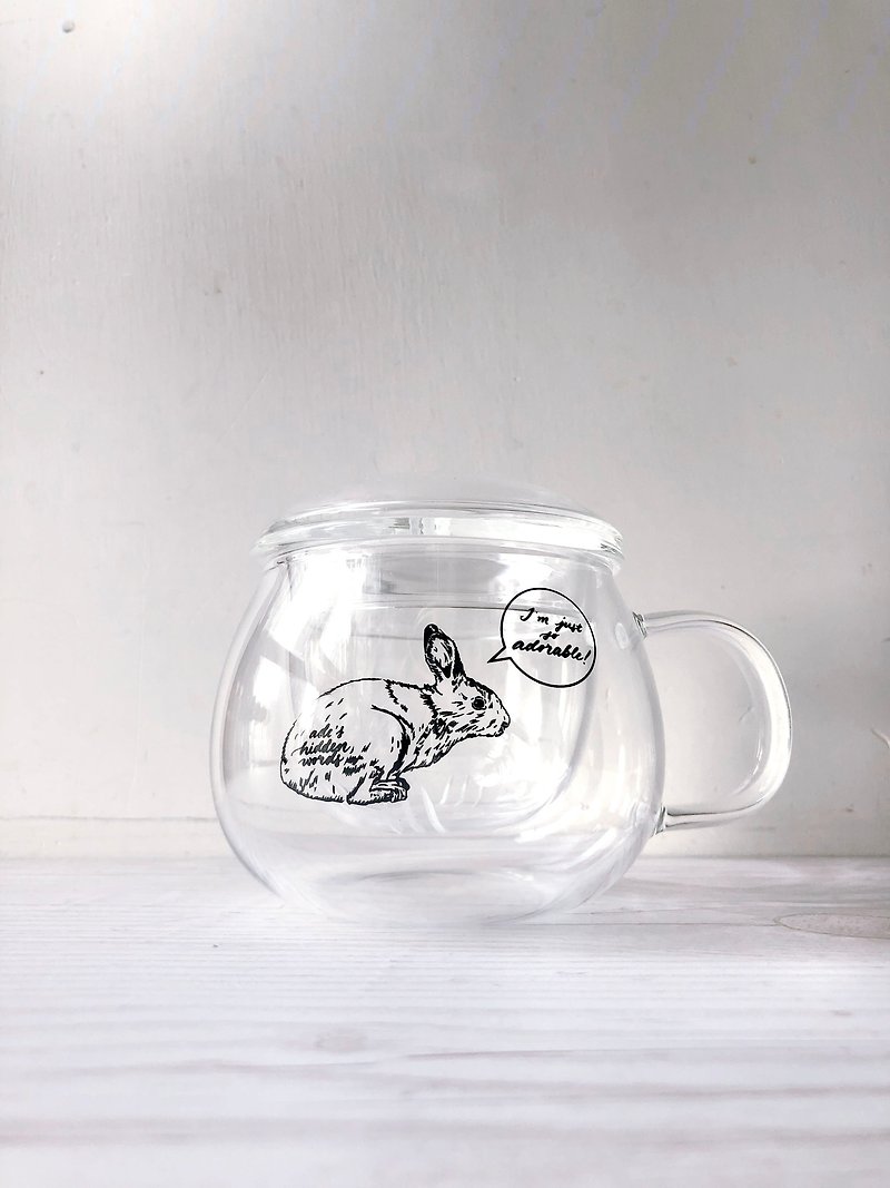 Party Animal Glass Cup - Rabbit - กระติกน้ำ - แก้ว สีใส