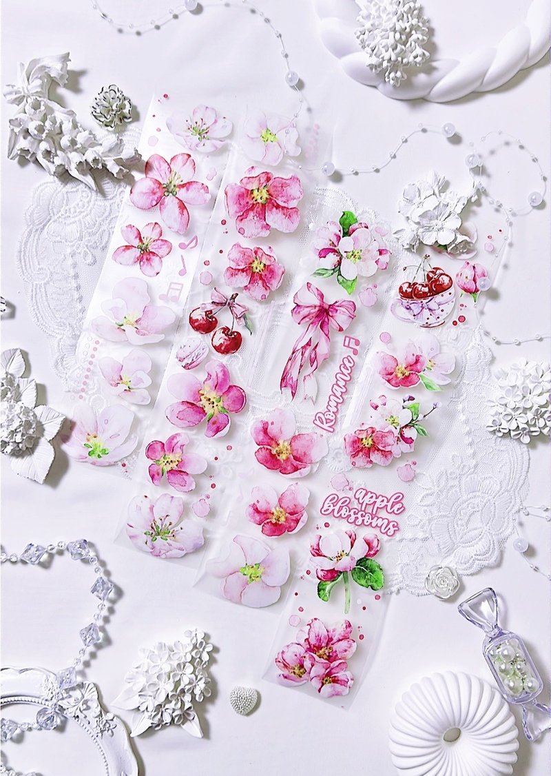 Flower -  apple blossom pet masking tape - 紙膠帶/和紙/PET - 其他材質 