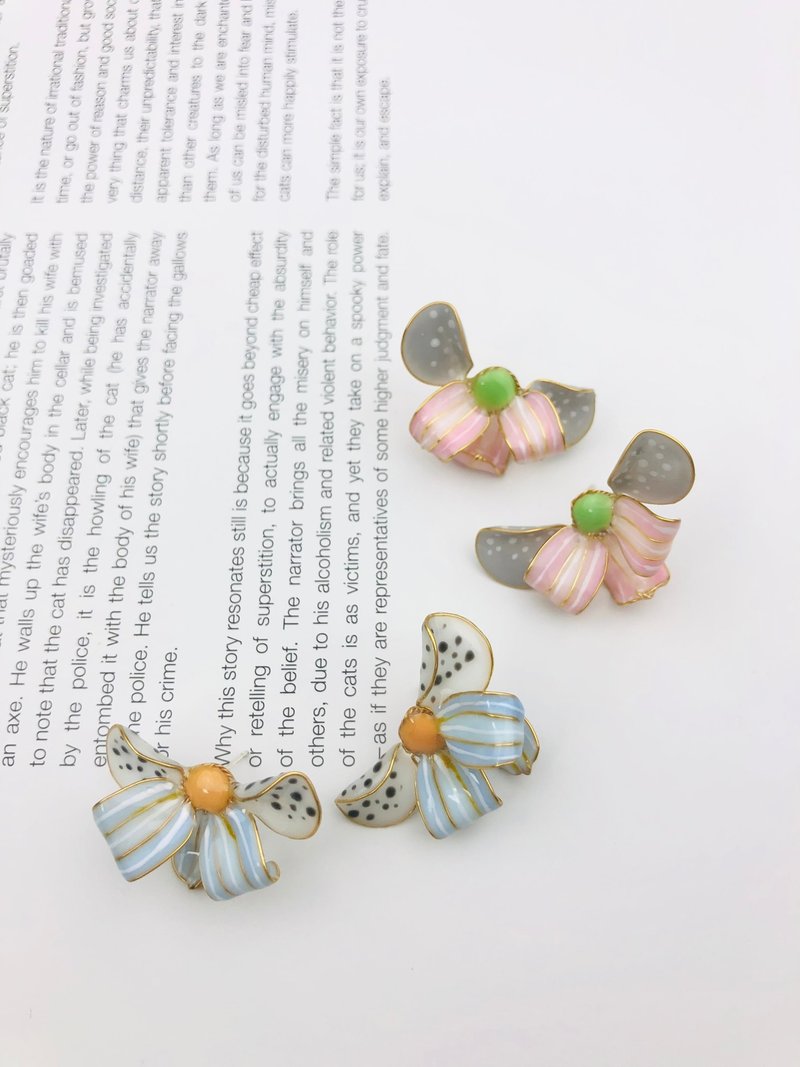 Sweet Tea Time Element Elf Handmade Jewelry Resin Earrings 925 Sterling Silver - ต่างหู - เรซิน หลากหลายสี