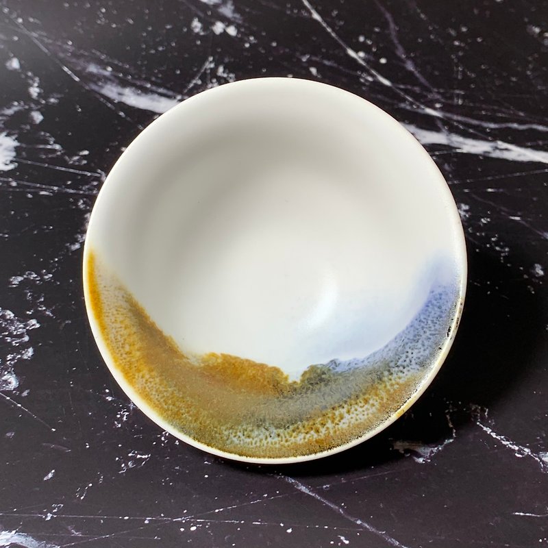 Freehand Ru Kiln Landscape Drinking Cup Tea Cup/90ml/Qiu Yuning/PC11 - Teapots & Teacups - Porcelain Black